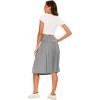 GYS Bamboo Viscose Skirts for Women Knee Length Flowy Ruched High Waist Knit A-Line Casual Summer Skirt with Pockets(Heather Grey)