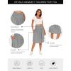 GYS Bamboo Viscose Skirts for Women Knee Length Flowy Ruched High Waist Knit A-Line Casual Summer Skirt with Pockets(Heather Grey)