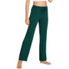 GYS Bamboo Viscose Women’s Pajama Pants, Lightweight Comfy Casual Lounge Yoga Pants, Pj Bottoms Sleep Pants with Drawstring(Black Green)