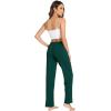 GYS Bamboo Viscose Women’s Pajama Pants, Lightweight Comfy Casual Lounge Yoga Pants, Pj Bottoms Sleep Pants with Drawstring(Black Green)