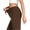 GYS Bamboo Viscose Women’s Pajama Pants, Lightweight Comfy Casual Lounge Yoga Pants, Pj Bottoms Sleep Pants with Drawstring(Brown)