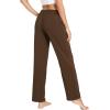 GYS Bamboo Viscose Women’s Pajama Pants, Lightweight Comfy Casual Lounge Yoga Pants, Pj Bottoms Sleep Pants with Drawstring(Brown)