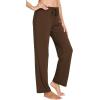 GYS Bamboo Viscose Women’s Pajama Pants, Lightweight Comfy Casual Lounge Yoga Pants, Pj Bottoms Sleep Pants with Drawstring(Brown)