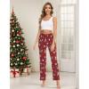 GYS Bamboo Viscose Women’s Pajama Pants, Lightweight Comfy Casual Lounge Yoga Pants, Pj Bottoms Sleep Pants with Drawstring(Christmas Red)