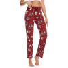 GYS Bamboo Viscose Women’s Pajama Pants, Lightweight Comfy Casual Lounge Yoga Pants, Pj Bottoms Sleep Pants with Drawstring(Christmas Red)