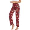 GYS Bamboo Viscose Women’s Pajama Pants, Lightweight Comfy Casual Lounge Yoga Pants, Pj Bottoms Sleep Pants with Drawstring(Christmas Red)