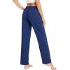 GYS Bamboo Viscose Women’s Pajama Pants, Lightweight Comfy Casual Lounge Yoga Pants, Pj Bottoms Sleep Pants with Drawstring(Deep Blue)