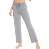 GYS Bamboo Viscose Women’s Pajama Pants, Lightweight Comfy Casual Lounge Yoga Pants, Pj Bottoms Sleep Pants with Drawstring(Light Heather Grey)
