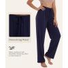 GYS Bamboo Viscose Women’s Pajama Pants, Lightweight Comfy Casual Lounge Yoga Pants, Pj Bottoms Sleep Pants with Drawstring(Navy)