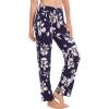 GYS Bamboo Viscose Women’s Pajama Pants, Lightweight Comfy Casual Lounge Yoga Pants, Pj Bottoms Sleep Pants with Drawstring(Navy Floral)