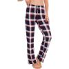 GYS Bamboo Viscose Women’s Pajama Pants, Lightweight Comfy Casual Lounge Yoga Pants, Pj Bottoms Sleep Pants with Drawstring(Navy Red Plaid)