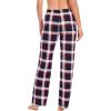 GYS Bamboo Viscose Women’s Pajama Pants, Lightweight Comfy Casual Lounge Yoga Pants, Pj Bottoms Sleep Pants with Drawstring(Navy Red Plaid)