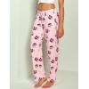 GYS Bamboo Viscose Women’s Pajama Pants, Lightweight Comfy Casual Lounge Yoga Pants, Pj Bottoms Sleep Pants with Drawstring(Pink Coffee Cup)