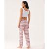 GYS Bamboo Viscose Women’s Pajama Pants, Lightweight Comfy Casual Lounge Yoga Pants, Pj Bottoms Sleep Pants with Drawstring(Red Elk)