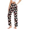 GYS Bamboo Viscose Women’s Pajama Pants, Lightweight Comfy Casual Lounge Yoga Pants, Pj Bottoms Sleep Pants with Drawstring(Santa Claus Black)