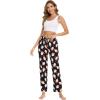 GYS Bamboo Viscose Women’s Pajama Pants, Lightweight Comfy Casual Lounge Yoga Pants, Pj Bottoms Sleep Pants with Drawstring(Santa Claus Black)