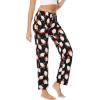 GYS Bamboo Viscose Women’s Pajama Pants, Lightweight Comfy Casual Lounge Yoga Pants, Pj Bottoms Sleep Pants with Drawstring(Santa Claus Black)
