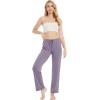 GYS Bamboo Viscose Women’s Pajama Pants, Lightweight Comfy Casual Lounge Yoga Pants, Pj Bottoms Sleep Pants with Drawstring(Violet)