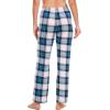 GYS Bamboo Viscose Women’s Pajama Pants, Lightweight Comfy Casual Lounge Yoga Pants, Pj Bottoms Sleep Pants with Drawstring(White Green Plaid)
