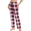 GYS Bamboo Viscose Women’s Pajama Pants, Lightweight Comfy Casual Lounge Yoga Pants, Pj Bottoms Sleep Pants with Drawstring(White Red Plaid)