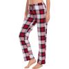 GYS Bamboo Viscose Women’s Pajama Pants, Lightweight Comfy Casual Lounge Yoga Pants, Pj Bottoms Sleep Pants with Drawstring(White Red Plaid)