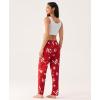 GYS Bamboo Viscose Women’s Pajama Pants, Lightweight Comfy Casual Lounge Yoga Pants, Pj Bottoms Sleep Pants with Drawstring(Xmas Red)