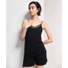 GYS Cami Pajama Set for Women Soft Bamboo Viscose Camisole Tops and Shorts Sleepwear(Black)