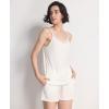 GYS Cami Pajama Set for Women Soft Bamboo Viscose Camisole Tops and Shorts Sleepwear(White)