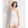 GYS Cami Pajama Set for Women Soft Bamboo Viscose Camisole Tops and Shorts Sleepwear(White)