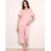 GYS Premium Womens Pajama Set Bamboo Viscose 2 Piece Short Sleeve Sleepwear(Pink)
