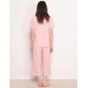 GYS Premium Womens Pajama Set Bamboo Viscose 2 Piece Short Sleeve Sleepwear(Pink)