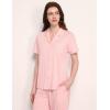 GYS Premium Womens Pajama Set Bamboo Viscose 2 Piece Short Sleeve Sleepwear(Pink)