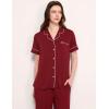 GYS Premium Womens Pajama Set Bamboo Viscose 2 Piece Short Sleeve Sleepwear(Wine Red)