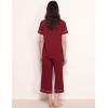 GYS Premium Womens Pajama Set Bamboo Viscose 2 Piece Short Sleeve Sleepwear(Wine Red)
