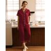 GYS Premium Womens Pajama Set Bamboo Viscose 2 Piece Short Sleeve Sleepwear(Wine Red)