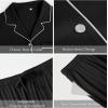 GYS Premium Women’s Short Sleeve Pajama Set Notch Collar Button Down 2 Piece Sleep Sets, Viscose from Bamboo(Black)
