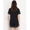 GYS Premium Women’s Short Sleeve Pajama Set Notch Collar Button Down 2 Piece Sleep Sets, Viscose from Bamboo(Black)