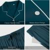 GYS Premium Women’s Short Sleeve Pajama Set Notch Collar Button Down 2 Piece Sleep Sets, Viscose from Bamboo(Ink Blue)