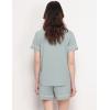 GYS Premium Women’s Short Sleeve Pajama Set Notch Collar Button Down 2 Piece Sleep Sets, Viscose from Bamboo(Light Greyish Green)
