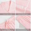 GYS Premium Women’s Short Sleeve Pajama Set Notch Collar Button Down 2 Piece Sleep Sets, Viscose from Bamboo(Pink)
