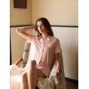 GYS Premium Women’s Short Sleeve Pajama Set Notch Collar Button Down 2 Piece Sleep Sets, Viscose from Bamboo(Pink)