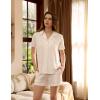 GYS Premium Women’s Short Sleeve Pajama Set Notch Collar Button Down 2 Piece Sleep Sets, Viscose from Bamboo(White)