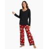 GYS Viscose from Bamboo Women’s Pajama Sets Super Soft Long Sleeve Sleepwear Comfy Winter Pjs Sets S-4X(A- Round Neck- Christmas Red)