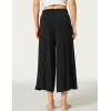 LazyCozy Women’s Bamboo-Derived Viscose Capri Pajama Pants, Casual Wide Leg Lounge Pants Pajama Bottoms(Black)