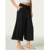 LazyCozy Women’s Bamboo-Derived Viscose Capri Pajama Pants, Casual Wide Leg Lounge Pants Pajama Bottoms(Black)