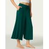 LazyCozy Women’s Bamboo-Derived Viscose Capri Pajama Pants, Casual Wide Leg Lounge Pants Pajama Bottoms(Black Green)