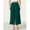LazyCozy Women’s Bamboo-Derived Viscose Capri Pajama Pants, Casual Wide Leg Lounge Pants Pajama Bottoms(Black Green)