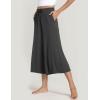 LazyCozy Women’s Bamboo-Derived Viscose Capri Pajama Pants, Casual Wide Leg Lounge Pants Pajama Bottoms(Black Melange)