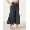 LazyCozy Women’s Bamboo-Derived Viscose Capri Pajama Pants, Casual Wide Leg Lounge Pants Pajama Bottoms(Carbon Grey)