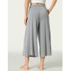 LazyCozy Women’s Bamboo-Derived Viscose Capri Pajama Pants, Casual Wide Leg Lounge Pants Pajama Bottoms(Heather Grey)